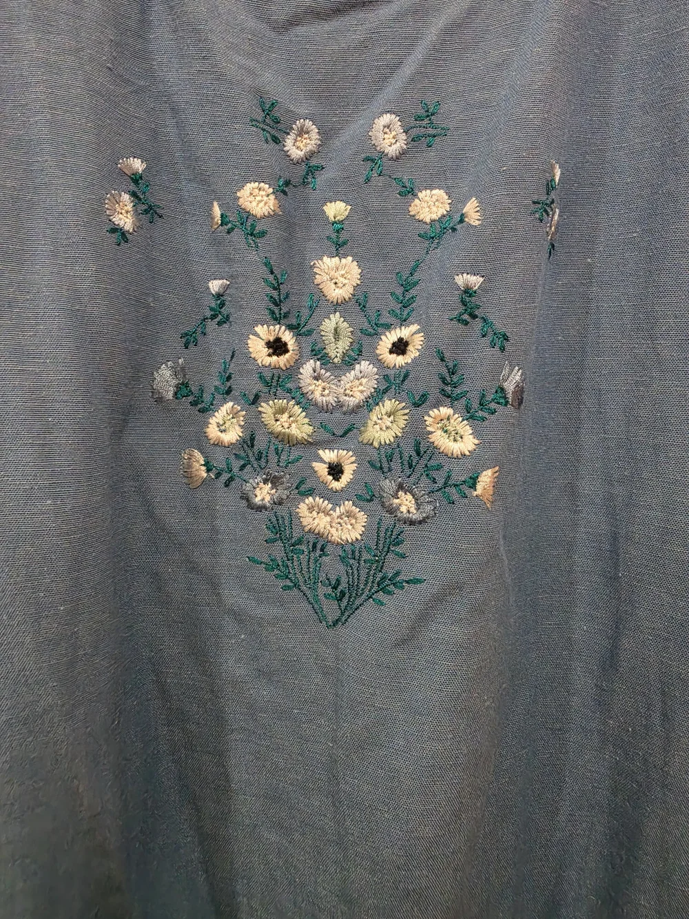 Free People Blue Embroidered Mini Dress